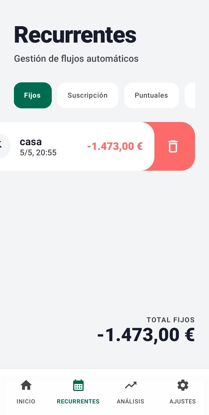 Eliminar gasto con opción de deshacer